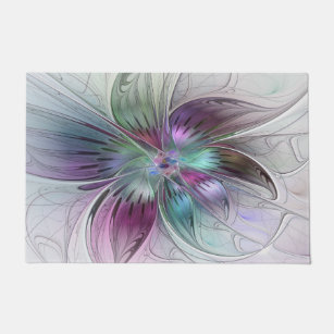 Paillasson Fleur Abstraite colorée Art moderne floral fractal