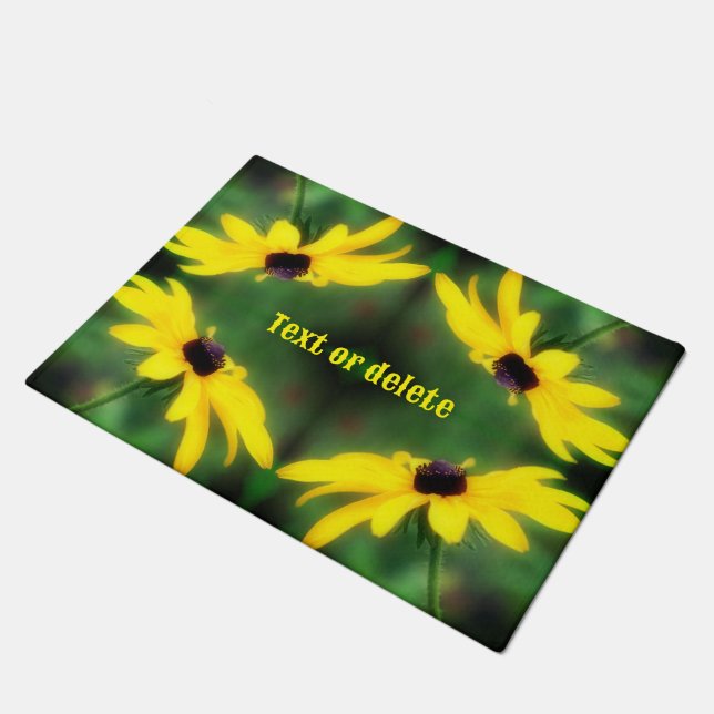 Paillasson Fleur Black Eyed Susan Daisy Personnalisée (Incliné)