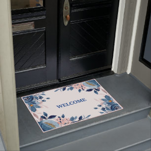 Paillasson  fleur bleue