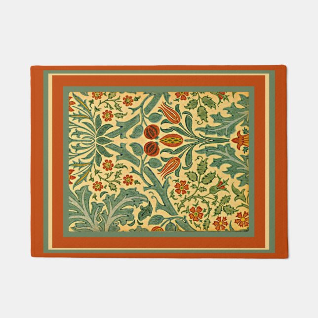 Paillasson Fleur d'automne, motif de William Morris, (Devant)