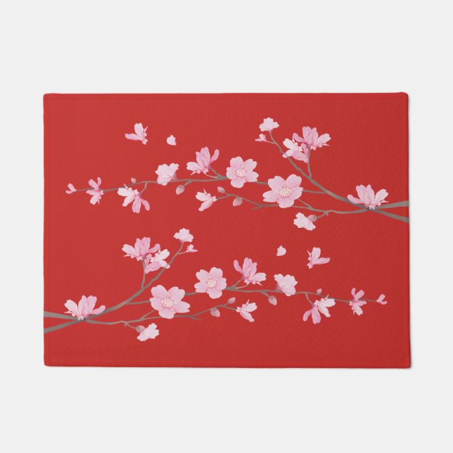 Paillasson Fleur de cerisier - Rouge (Devant)