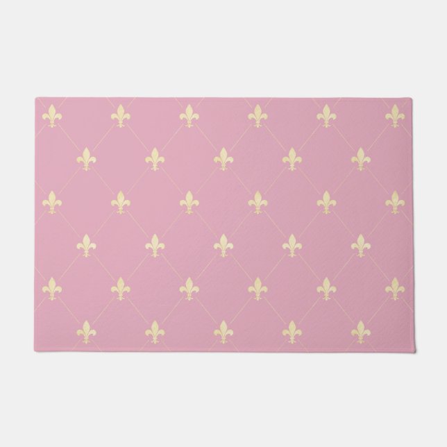 Paillasson Fleur de Lis Rose Dusky Or (Devant)