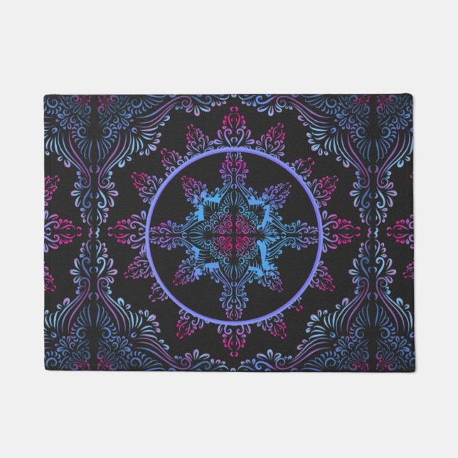 Paillasson Fleur de nuit Mandala (Devant)