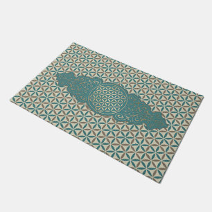 Paillasson Fleur de vie - X vintage et motif de timbre BG 1