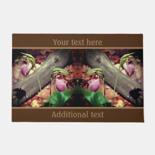 Paillasson Fleur d'orchidée rose sauvage Lady Slipper Personn