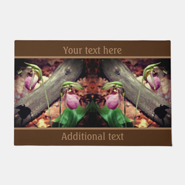 Paillasson Fleur d'orchidée rose sauvage Lady Slipper Personn (Devant)