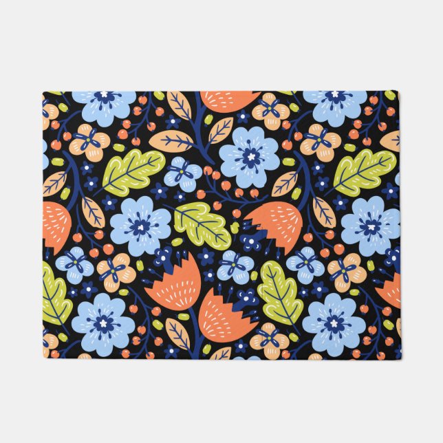 Paillasson Fleur motif coloré brillant (Devant)