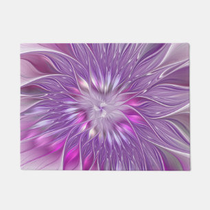 Paillasson Fleur Rose Violet Passion Abstrait Art Fractal