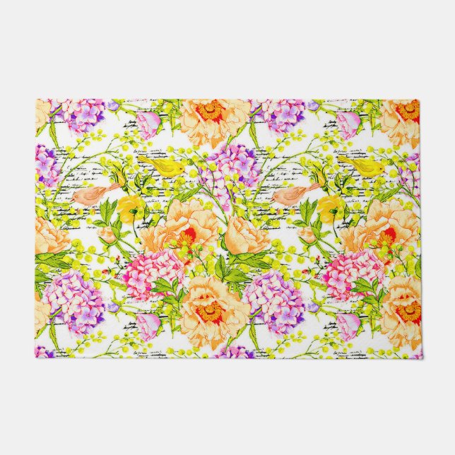 Paillasson Fleur vintage de printemps (Devant)