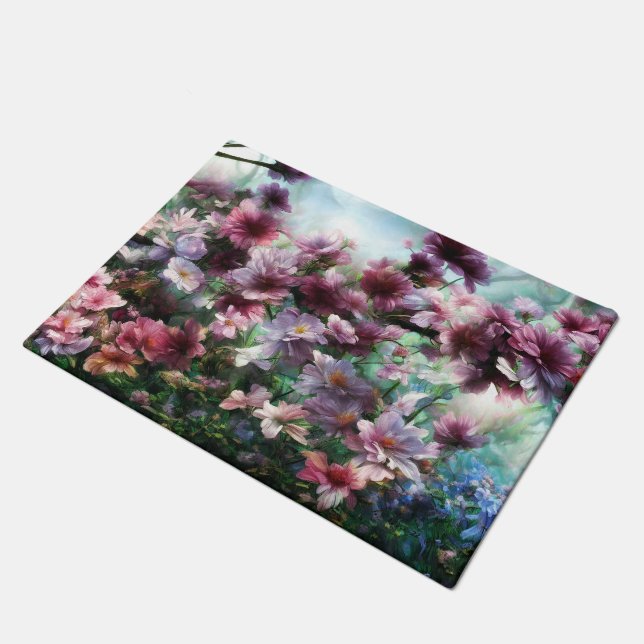 Paillasson Fleurs à éclaboussures de fleurs de cerisier (Incliné)