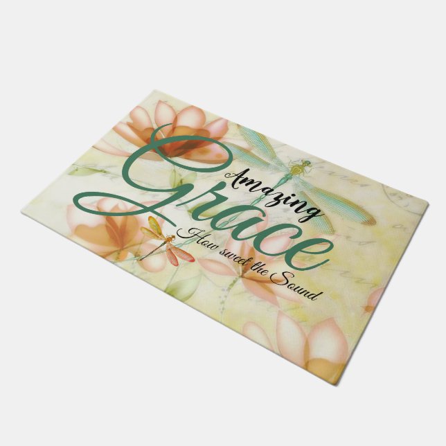 Paillasson Fleurs Amazing Grace et libellule (Incliné)