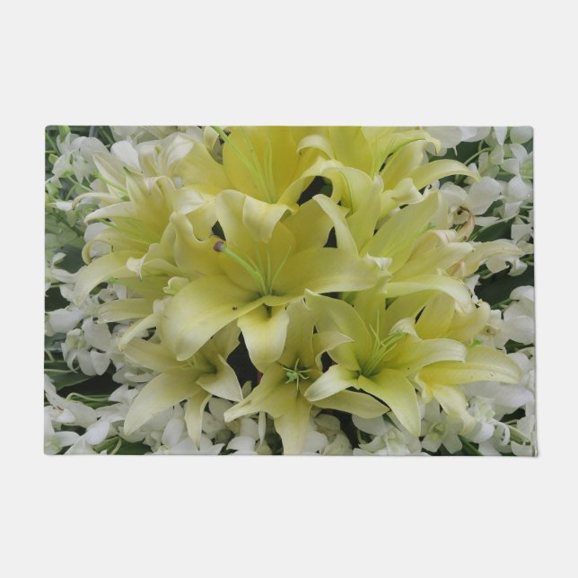 Paillasson fleurs colorées,     nain de jardin,     calla+l (Devant)