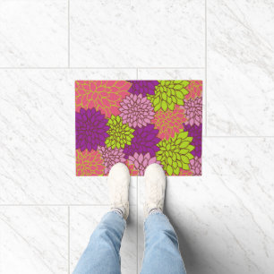 Paillasson Fleurs Dahlia, Fleurs Colorées, Motif Floral