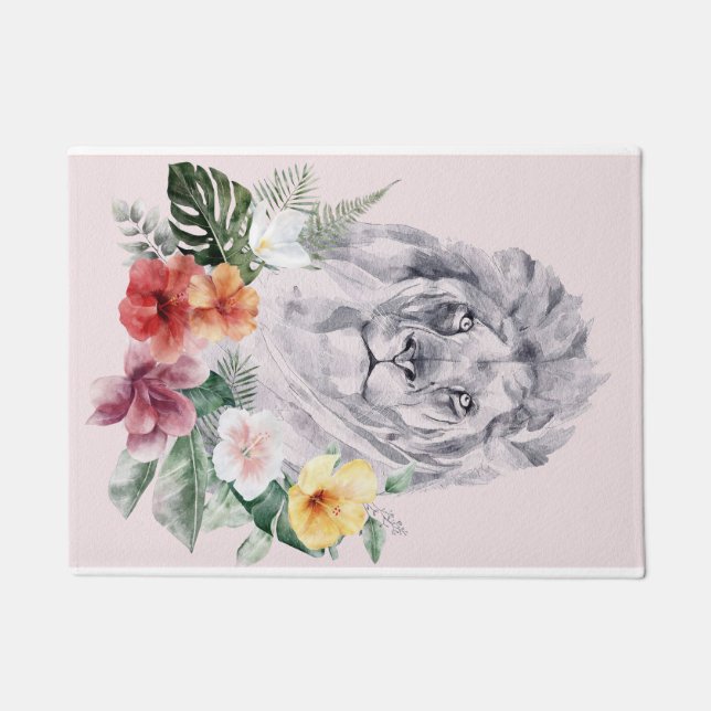 Paillasson Fleurs d'animaux lions (Devant)