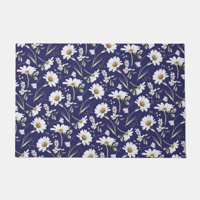 Paillasson Fleurs d'aquarelle blanche (Devant)