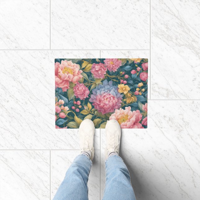 Paillasson Fleurs de couleur vive florale (Intérieur)