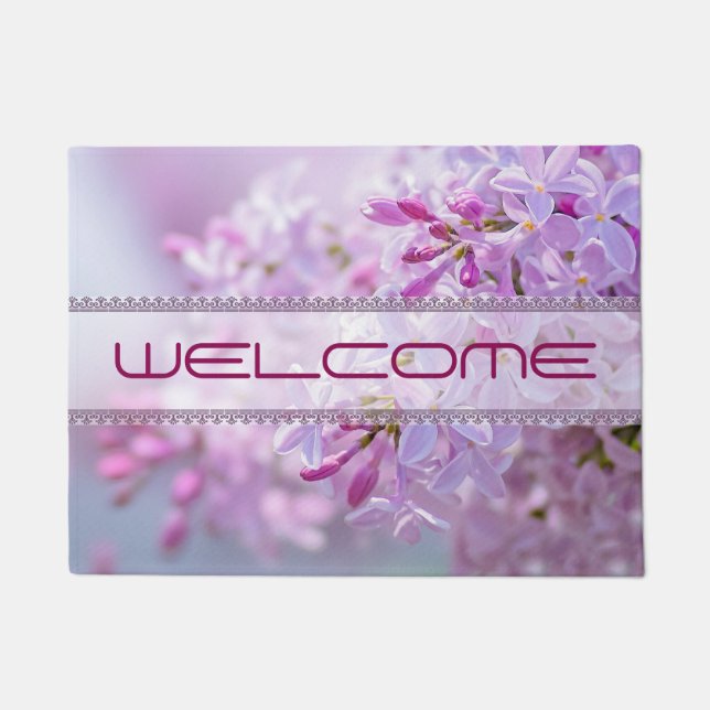 Paillasson Fleurs de lilas rose (Devant)