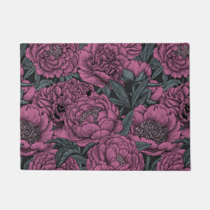 Paillasson Fleurs de pivoines violettes