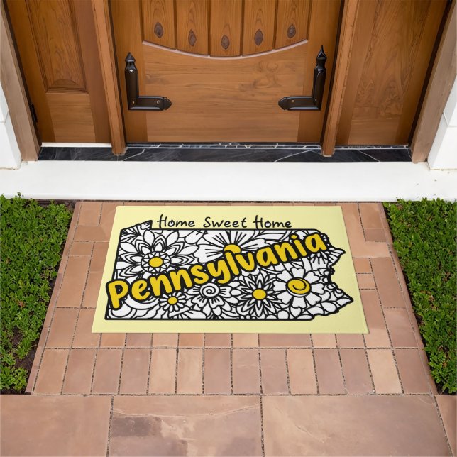 Paillasson Fleurs Doodle de Pennsylvanie (De plein air)