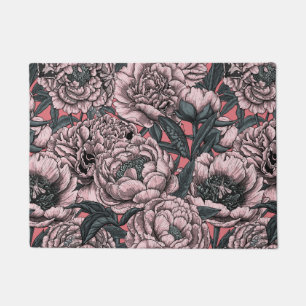 Paillasson Fleurs et moisissures de pivoines roses