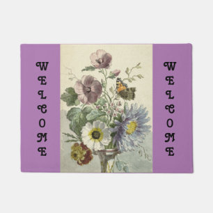 Paillasson Fleurs Et Papillon Porte Mat