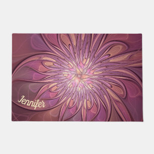 Paillasson Fleurs fractales modernes abstraites Couleurs de b