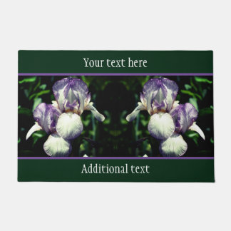 Paillasson Fleurs Iris Portées En Violet Et Blanc Personnalis