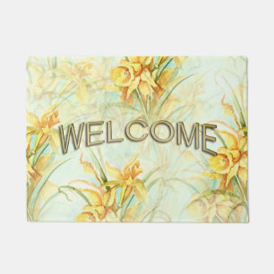 Paillasson Fleurs Jaunes Sauvages Bienvenue