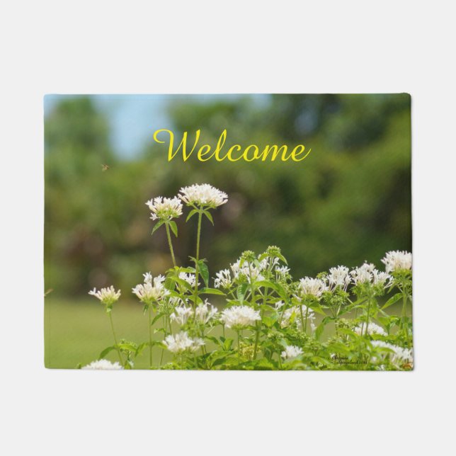 Paillasson Fleurs Penta Blanches Porte de bienvenue (Devant)