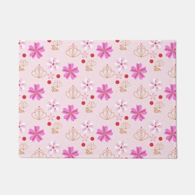 Paillasson Fleurs printanières Fleurs cerises Fleur rose (Devant)