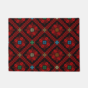 Paillasson Fleurs rouges Palestine Broderie tatreez Motif