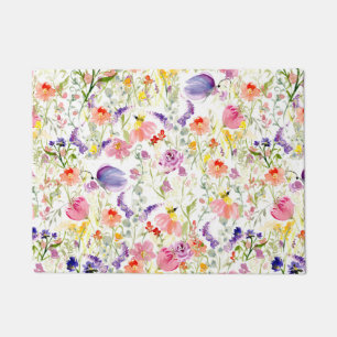 Paillasson Fleurs sauvages fantaisistes   Aquarelle
