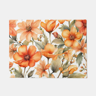 Paillasson Fleurs sauvages rouges Aquarelle Art