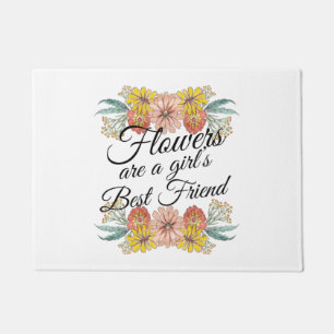 Paillasson Fleurs sont une fille meilleur ami - Zinnia Art