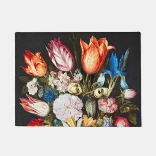 Paillasson Fleurs vintages en verre par Ambrosius Bosschaer