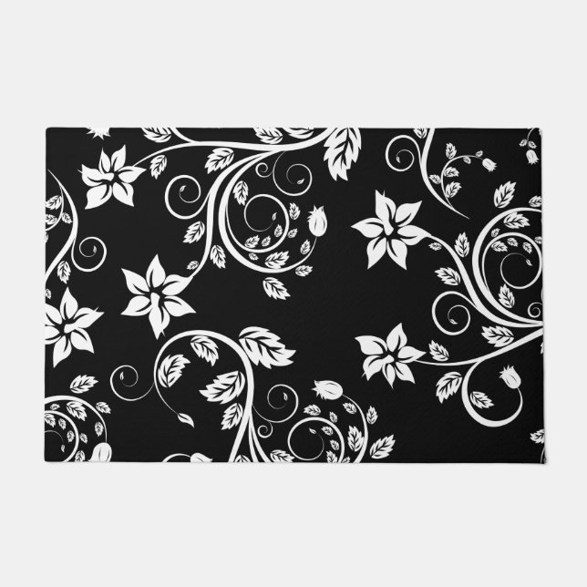 Paillasson Fleurs Vintages Fille mignonne (Devant)