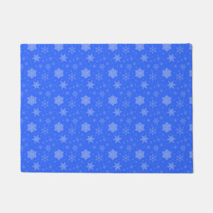 Paillasson Flocons de Neige Bleu Blanc Hiver Noël