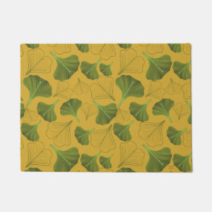Paillasson Floral Ginkgo Motif jaune feuille