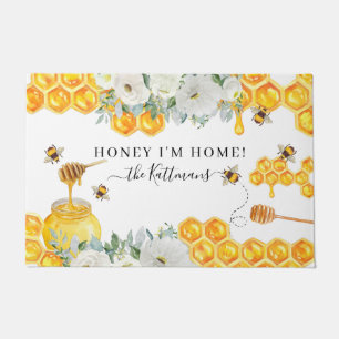 Paillasson Floral Honeycomb Bumble monogram