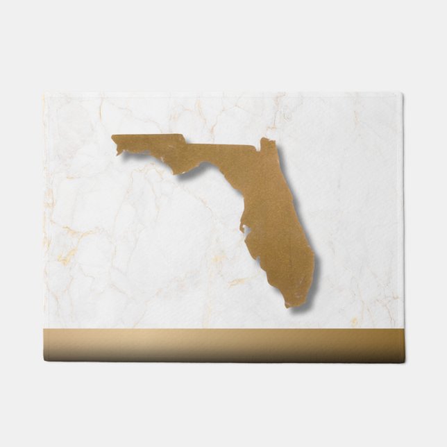Paillasson Florida Theme Elegant Modern Chic Gold & Marble (Devant)