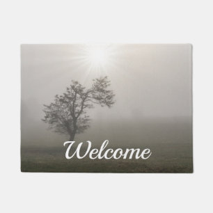 Paillasson Foggy Starburst Tree Paysage de bienvenue