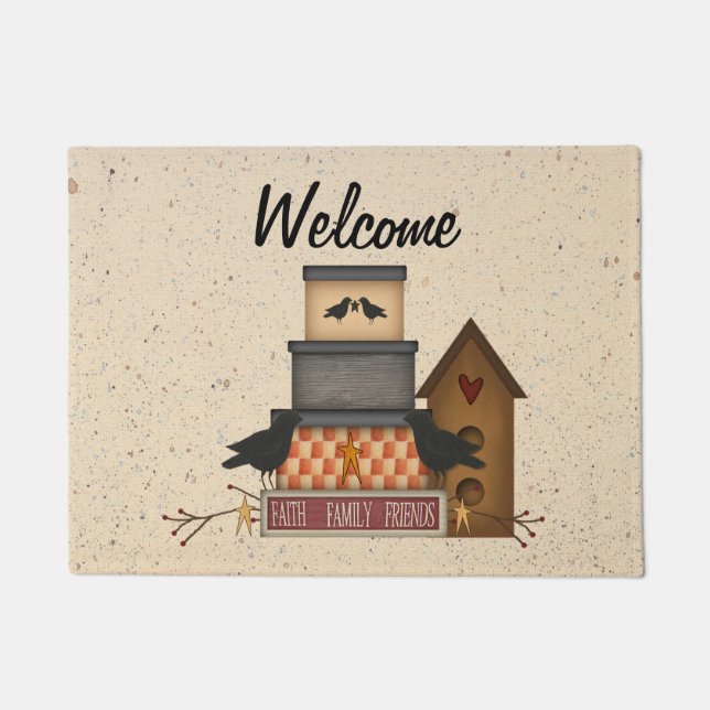 Paillasson Foi primitive Famille Amis Porte Mat (Devant)