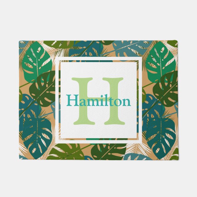 Paillasson Foliage des îles tropicales personnalisé (Devant)