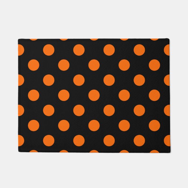 Paillasson Fond noir pois orange (Devant)