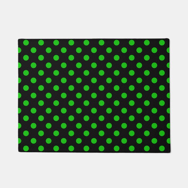 Paillasson Fond noir pois verts (Devant)