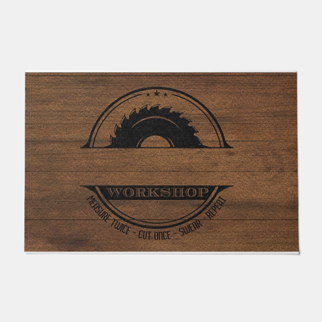 Paillasson Format de l'atelier, panneau personnalisé de l'ate (Devant)