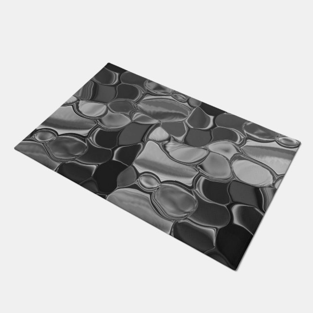 Paillasson Formes gris clair et arrondies foncées. (Incliné)