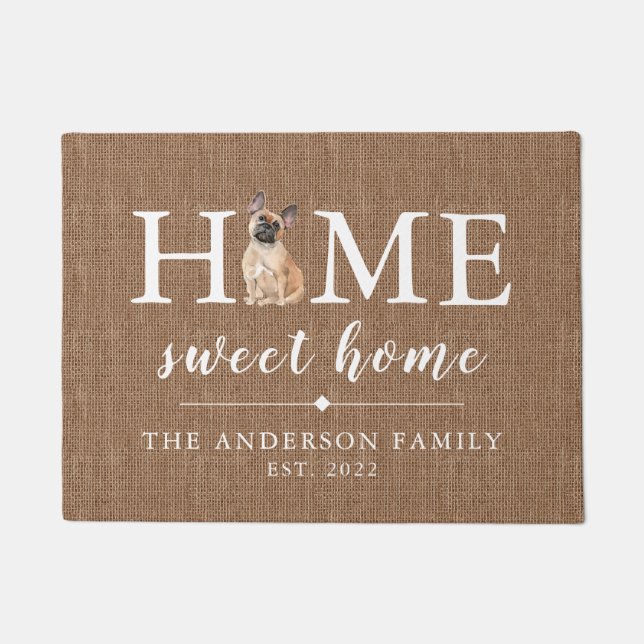 Paillasson French Bulldog Home Sweet Home Doormat (Devant)