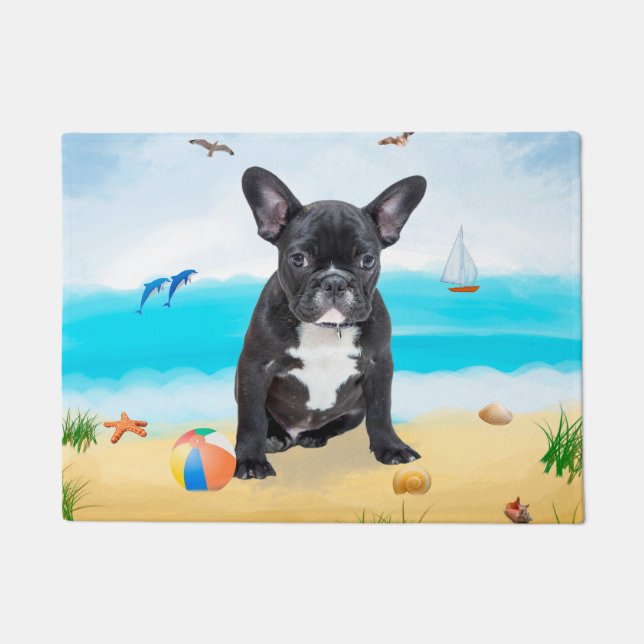 Paillasson French Bulldog sur la plage (Devant)