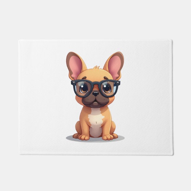 Paillasson French Bulldog Wearing Glasses Copy (Devant)